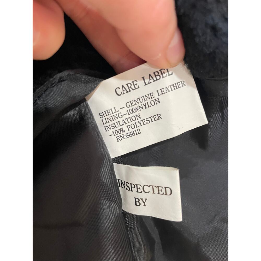 Y2K Vintage Sergio Vadducci Leather Jacket Size 14 Removable Liner Bomber Biker - Picture 5 of 7